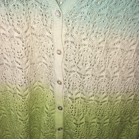 Tri Colored Ombré Crochet Cardigan size Large - Picture 2 of 4